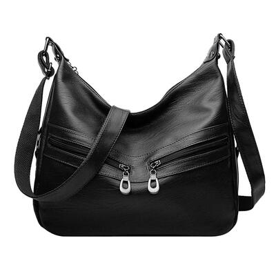 Women Hobos Handbag Zipper PU Leather Office Ladies Totes Pure Shoulder Bag 
Women Hobos Handbag Zipper PU Leather Office Ladies Totes Pure Shoulder Bag