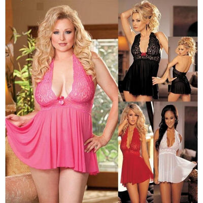 Women´s Fashion Plus Size Sexy Lingerie Nightwear Underwear Halter Sheer Satin Sleepwear Babydoll lace G-string Dress
Women´s Fashion Plus Size Sexy Lingerie Nightwear Underwear Halter Sheer Satin Sleepwear Babydoll lace G-string Dress