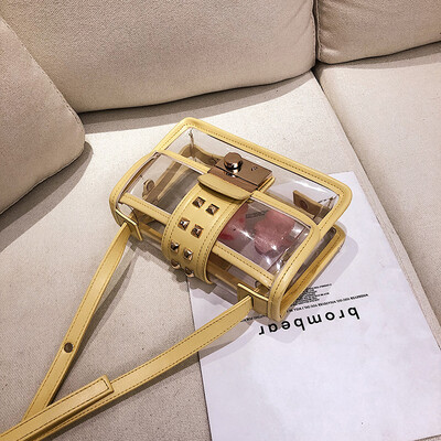 Summer New Women Transparent Clear PVC Rivet Messenger Bag Famous Brand High quality Fashion Small Square Shoulder Crossbody Bag
Summer New Women Transparent Clear PVC Rivet Messenger Bag Famous Brand High quality Fashion Small Square Shoulder Crossbody Bag