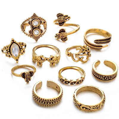 Ring European Elephant Leaf Drop Ring Set Knuckle Midi Rings Antique Silver Color Punk Rings
Ring European Elephant Leaf Drop Ring Set Knuckle Midi Rings Antique Silver Color Punk Rings