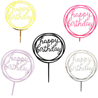 Round Happy Birthday Letter Cake Topper Acrylic DIY Cupcake Cake Smash Candle Party Handmade Stick
Round Happy Birthday Letter Cake Topper Acrylic DIY Cupcake Cake Smash Candle Party Handmade Stick
