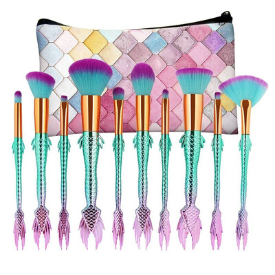 Toponeto New Arrival 10Pc Mermaid Foundation Eyeshadow Contour Eye Lip Makeup Brushes Set
Toponeto New Arrival 10Pc Mermaid Foundation Eyeshadow Contour Eye Lip Makeup Brushes Set