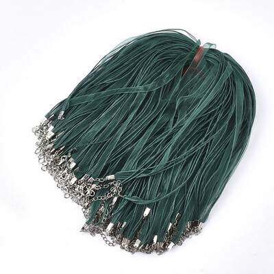 Waxed Cord&Organza Ribbon Necklace Making with Iron Lobster Claw Clasps Platinum Green 176"178"45455cm 7mm
Waxed Cord&Organza Ribbon Necklace Making with Iron Lobster Claw Clasps Platinum Green 176"178"45455cm 7mm