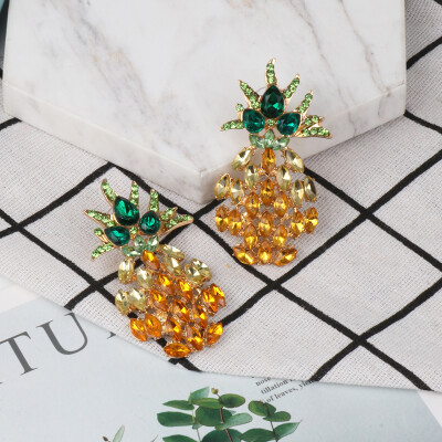 INS 2019 Summer Fruit Earrings for Women Pineapple Crystal Dangle Drop Earrings Raffia Handmade Woven Statement Jewelry
INS 2019 Summer Fruit Earrings for Women Pineapple Crystal Dangle Drop Earrings Raffia Handmade Woven Statement Jewelry