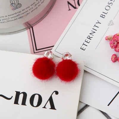 Most Popular Plush Ball Earrings Velvet Ball With Crystal Earrings For Women Cute Lovely Korean Earrings Brinco Accessory E0358
Most Popular Plush Ball Earrings Velvet Ball With Crystal Earrings For Women Cute Lovely Korean Earrings Brinco Accessory E0358