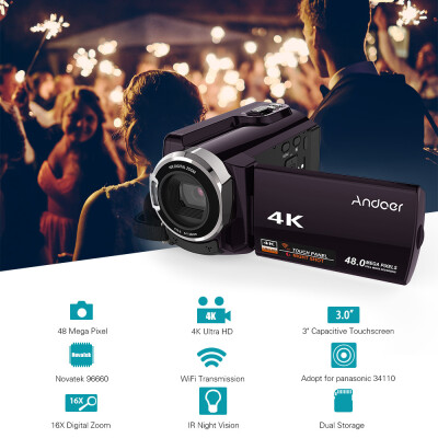 Andoer HDV-534K 4K 48MP WiFi Digital Video Camera with 2pcs NP-FV5 Plus 37V 2000mAh Camera Battery 1080P Full HD 3inch Capacitiv
Andoer HDV-534K 4K 48MP WiFi Digital Video Camera with 2pcs NP-FV5 Plus 37V 2000mAh Camera Battery 1080P Full HD 3inch Capacitiv