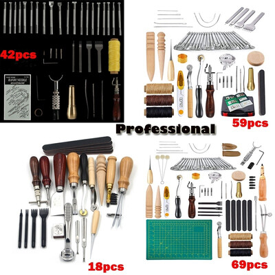 18425969pcs Professional Leather Craft Tools Kit for Hand Sewing Sewing Stitching Working Wheels Stamping Punch Tools Set
18425969pcs Professional Leather Craft Tools Kit for Hand Sewing Sewing Stitching Working Wheels Stamping Punch Tools Set