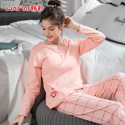 Han Cai pajamas womens autumn cotton cartoon long-sleeved trousers can be worn outside home service suit orange powder
Han Cai pajamas womens autumn cotton cartoon long-sleeved trousers can be worn outside home service suit orange powder