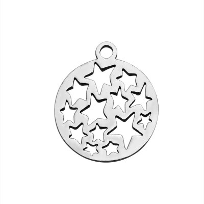 304 Stainless Steel Pendants Hollow Flat Round with Star Stainless Steel Color 16x14x1mm Hole 15mm
304 Stainless Steel Pendants Hollow Flat Round with Star Stainless Steel Color 16x14x1mm Hole 15mm
