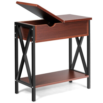 Flip Top End Table Sofa Side Console Table-Coffee
Flip Top End Table Sofa Side Console Table-Coffee