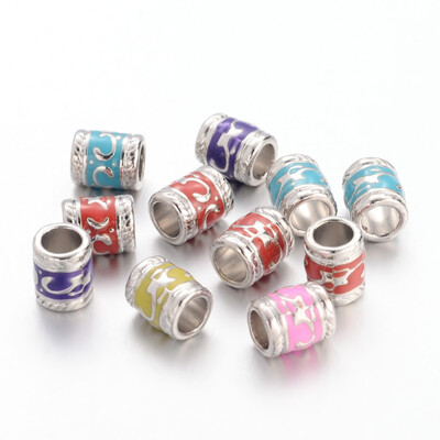 Enamel Alloy European Beads Large Hole Column Beads Platinum Color Mixed Color about 7mm wide 85mm long hole 5mm
Enamel Alloy European Beads Large Hole Column Beads Platinum Color Mixed Color about 7mm wide 85mm long hole 5mm