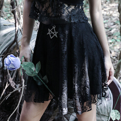 Gobestart Woman Punk lace stitching skirt irregular stretch half-length skirt female dress
Gobestart Woman Punk lace stitching skirt irregular stretch half-length skirt female dress