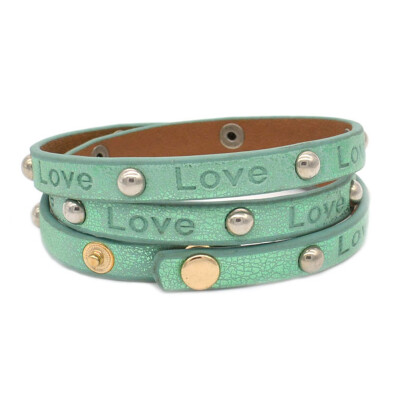 Fashion Women Multi-layer Chain Stud Rivet Leather Bangle Bracelet Embossed LOVE Leather Rivet Bracelet
Fashion Women Multi-layer Chain Stud Rivet Leather Bangle Bracelet Embossed LOVE Leather Rivet Bracelet