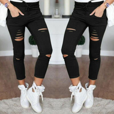 Women Skinny Faded Ripped Holes Denim Jeans Nith Pants High Waist Stretch Slim Fit Pencil Trousers Leggings
Women Skinny Faded Ripped Holes Denim Jeans Nith Pants High Waist Stretch Slim Fit Pencil Trousers Leggings