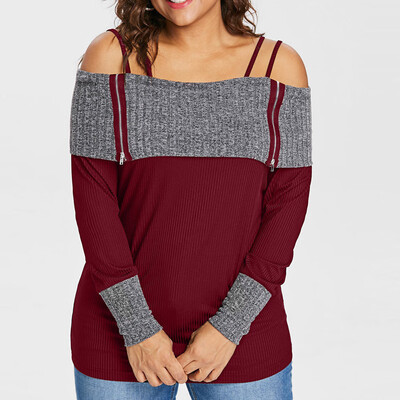 Roseonmyhand Women Plus Size Long Sleeve Patchwork Off Shoulder Strapless Suspenders Top
Roseonmyhand Women Plus Size Long Sleeve Patchwork Off Shoulder Strapless Suspenders Top