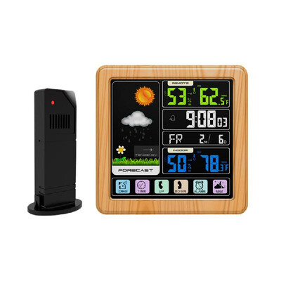 Touch Color LCD Screen Wireless Weather Station Alarm Clock Indoor & Outdoor Thermometer Hygrometer with USB Port Snooze Function-
Touch Color LCD Screen Wireless Weather Station Alarm Clock Indoor & Outdoor Thermometer Hygrometer with USB Port Snooze Function-