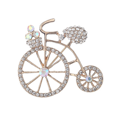 Flower Girl Jewelry Clear Crystal Gold-Tone Pretty Bike Bicycle Art Deco Pin Novelty Brooches
Flower Girl Jewelry Clear Crystal Gold-Tone Pretty Bike Bicycle Art Deco Pin Novelty Brooches