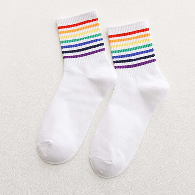 Fashion Unisex Rainbow Striped Socks Sport Socks Ankle High Socks Casual Hosiery Cotton Socks Skateboard Socks Breathable Socks
Fashion Unisex Rainbow Striped Socks Sport Socks Ankle High Socks Casual Hosiery Cotton Socks Skateboard Socks Breathable Socks