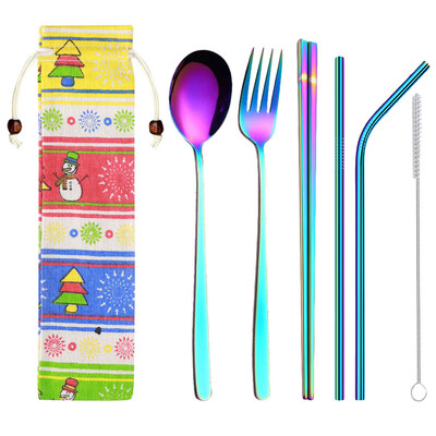 Toponeto Stainless Steel Dinnerware Set Metal Straw Spoon Fork Chopsticks Tableware 6 Pcs
Toponeto Stainless Steel Dinnerware Set Metal Straw Spoon Fork Chopsticks Tableware 6 Pcs