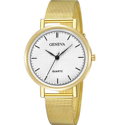 GENEVA Luxury Women Watch Small Dial Silver Metal Mesh Band Stainless Steel Analog Quartz Wristwatch Ladies Gold Watches
GENEVA Luxury Women Watch Small Dial Silver Metal Mesh Band Stainless Steel Analog Quartz Wristwatch Ladies Gold Watches