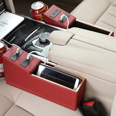 Car Accessory Armrest Storage Box Console Seat Slit Multipurpose Pocket Catch Pouch with Foldable Cup Holder 4 USB Charging Port
Car Accessory Armrest Storage Box Console Seat Slit Multipurpose Pocket Catch Pouch with Foldable Cup Holder 4 USB Charging Port