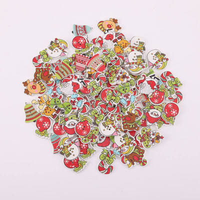 New Hot 100pcs Christmas Shape Wooden Buttons Xmas Decoration Handcraft DIY Sewing Accessories
New Hot 100pcs Christmas Shape Wooden Buttons Xmas Decoration Handcraft DIY Sewing Accessories