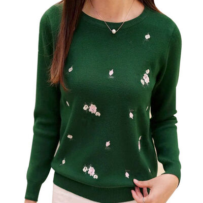 Autumn Winter Women Fashion Slim Plum Embroidery Round neck Bottoming Sweater Long-sleeved Pullover
Autumn Winter Women Fashion Slim Plum Embroidery Round neck Bottoming Sweater Long-sleeved Pullover