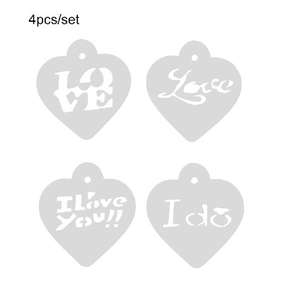4pcsset Cake Cookie Stencil Mold Heart Flower Words Fondant Set for Wedding Cake Side Decoration Mould Baking Pastry Spray Tool
4pcsset Cake Cookie Stencil Mold Heart Flower Words Fondant Set for Wedding Cake Side Decoration Mould Baking Pastry Spray Tool