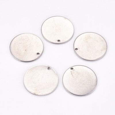 304 Stainless Steel Pendants Flat Round Tag Pendants Stainless Steel Color 20x1mm Hole 1mm
304 Stainless Steel Pendants Flat Round Tag Pendants Stainless Steel Color 20x1mm Hole 1mm