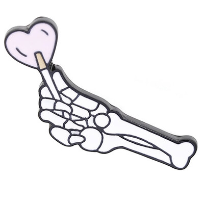 European And American Cartoon Brooch Creative Gesture Than Heart Enamel Badge White Bone Skull Hand Couple Brooch
European And American Cartoon Brooch Creative Gesture Than Heart Enamel Badge White Bone Skull Hand Couple Brooch
