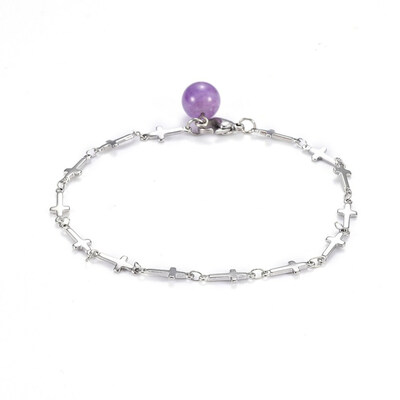 304 Stainless Steel Cross Link Anklets with Natural Amethyst Pendants&Lobster Claw Clasps 8-38"212cm
304 Stainless Steel Cross Link Anklets with Natural Amethyst Pendants&Lobster Claw Clasps 8-38"212cm