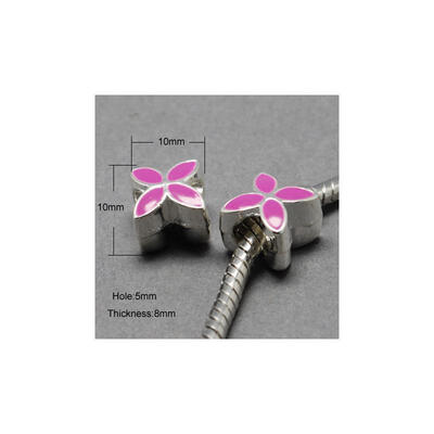 Alloy Enamel European Beads Large Hole Beads Flower Silver DeepPink 10x10x8mm Hole 5mm
Alloy Enamel European Beads Large Hole Beads Flower Silver DeepPink 10x10x8mm Hole 5mm