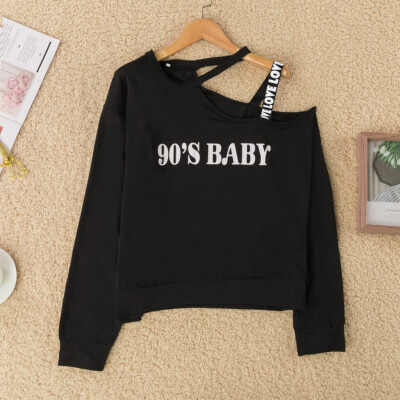 Tailored Womens 90S BABY Long Sleeve Off the Shoulder Letter With Jumper Black Sweater
Tailored Womens 90S BABY Long Sleeve Off the Shoulder Letter With Jumper Black Sweater