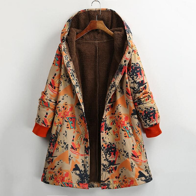 Women Outerwear Multicolor Print Faux Fur Lining Hooded Button Pockets Long Sleeve Warm Winter Jacket
Women Outerwear Multicolor Print Faux Fur Lining Hooded Button Pockets Long Sleeve Warm Winter Jacket