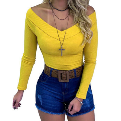 New Ladies Long Sleeve T Shirts Pure Color Women V Neck Blouse Off Shoulder Slim Pullovers For Women Tops
New Ladies Long Sleeve T Shirts Pure Color Women V Neck Blouse Off Shoulder Slim Pullovers For Women Tops