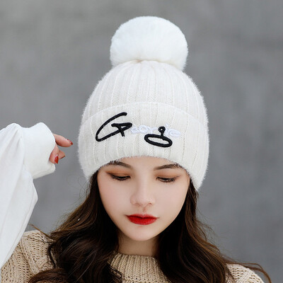 2019 New Korean ladies fur ball letter Joker solid color wool hat warm winter pullover knitted hat tide
2019 New Korean ladies fur ball letter Joker solid color wool hat warm winter pullover knitted hat tide