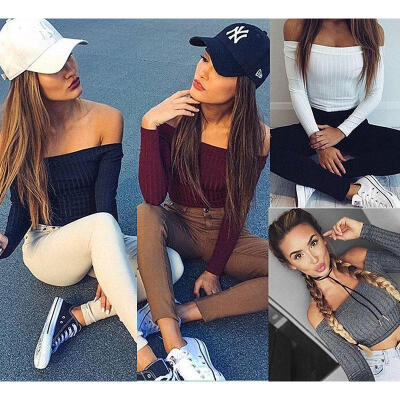 Fashion Women Winter Autumn Off Shoulder Crop Top Long Sleeve Shirt Blouse Sweater T-shirt
Fashion Women Winter Autumn Off Shoulder Crop Top Long Sleeve Shirt Blouse Sweater T-shirt