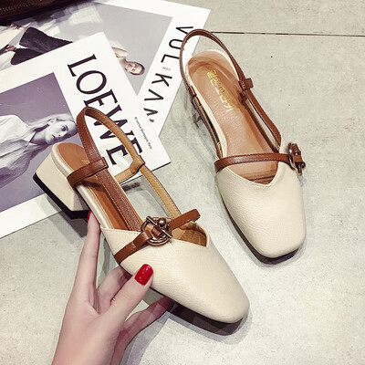 Womens shoes 2019 New Spring Square head thick heel single shoes shallow mouth Mary Jane shoes retro Baotou Sandals Women
Womens shoes 2019 New Spring Square head thick heel single shoes shallow mouth Mary Jane shoes retro Baotou Sandals Women