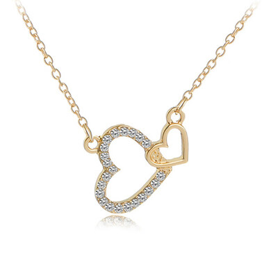 Woman jewelry Girl Ladies Gifts Rhinestone Crystal Double Hearts Female Necklace Romantic Cute Drilling
Woman jewelry Girl Ladies Gifts Rhinestone Crystal Double Hearts Female Necklace Romantic Cute Drilling