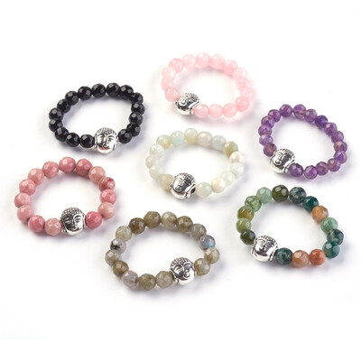 Natural Gemstone Strech Rings with Alloy Buddha Beads Faceted Round Antique Silver Size 8 18mm
Natural Gemstone Strech Rings with Alloy Buddha Beads Faceted Round Antique Silver Size 8 18mm