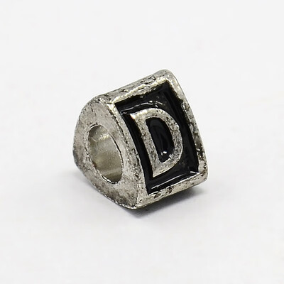 Platinum Tone Zine Alloy Enamel European Beads Large Hole Triangle Beads with LetterD 9x9x7mm Hole 5mm
Platinum Tone Zine Alloy Enamel European Beads Large Hole Triangle Beads with LetterD 9x9x7mm Hole 5mm