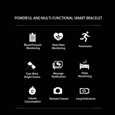 Smart Sport Health Beacelet Fitness Tracker 073" OLED Display Screen with Touch Control Detachable Wristband Pedometer ECGBlood
Smart Sport Health Beacelet Fitness Tracker 073" OLED Display Screen with Touch Control Detachable Wristband Pedometer ECGBlood