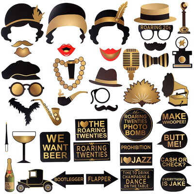 FUNNYBUNNY Party Photo Booth Props 42pcs Roaring Twenties Photo Booth Props 1920s Wedding Photo Booth Backdrop Decorations
FUNNYBUNNY Party Photo Booth Props 42pcs Roaring Twenties Photo Booth Props 1920s Wedding Photo Booth Backdrop Decorations