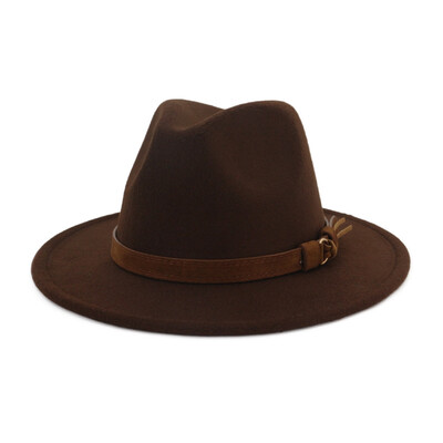 10 Colors Unisex Women Men Felt Wide Brim Fedoras Trilby Caps With Leather Belt Buckle Band Panama Hats
10 Colors Unisex Women Men Felt Wide Brim Fedoras Trilby Caps With Leather Belt Buckle Band Panama Hats