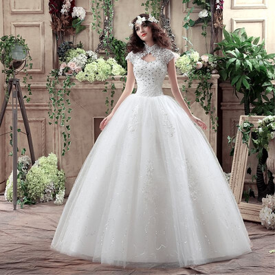New Arrive High Neck Vintage Wedding Dress Korean Style Lace Embroidery Diamond Bride Dress Custom Made Size Ball Gown
New Arrive High Neck Vintage Wedding Dress Korean Style Lace Embroidery Diamond Bride Dress Custom Made Size Ball Gown