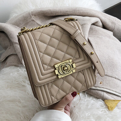 Bag women 2019 new Korean version of small fragrance wind bag mobile phone bag vertical diamond chain shoulder diagonal bag