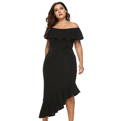 Off The Shoulder Flounce Ruffle Asymmetric Solid Color Plus Size Women Bodycon Dress
Off The Shoulder Flounce Ruffle Asymmetric Solid Color Plus Size Women Bodycon Dress