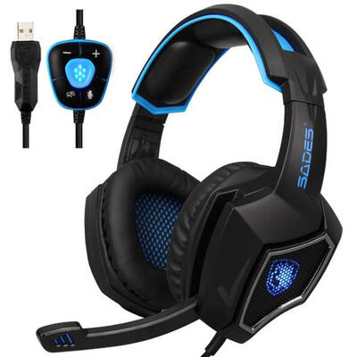 71 Surround Stereo Sound USB Gaming Headset LED Over Ear Headphones with Mic Band Noise Isolation
71 Surround Stereo Sound USB Gaming Headset LED Over Ear Headphones with Mic Band Noise Isolation