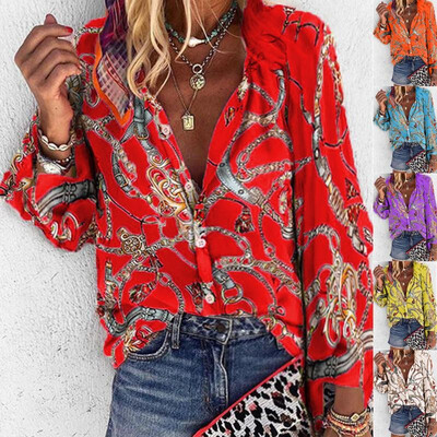 Spot wish AliExpress eBay2019 autumn&winter new printing stand collar long sleeve casual womens shirt blue
Spot wish AliExpress eBay2019 autumn&winter new printing stand collar long sleeve casual womens shirt blue