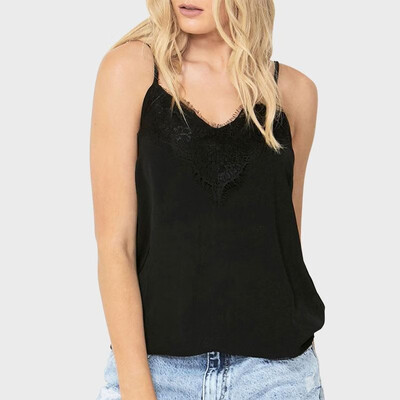 Women Camisole Top Solid Satin Faux Silk Lace Splicing V Neckline Sleeveless Spaghetti Strap Sexy Basic Tops
Women Camisole Top Solid Satin Faux Silk Lace Splicing V Neckline Sleeveless Spaghetti Strap Sexy Basic Tops